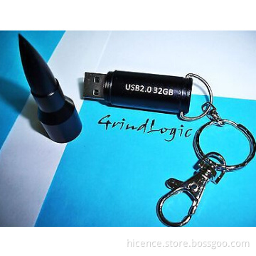 USB 2.0 Black Metal Bullets Model Flash Drive